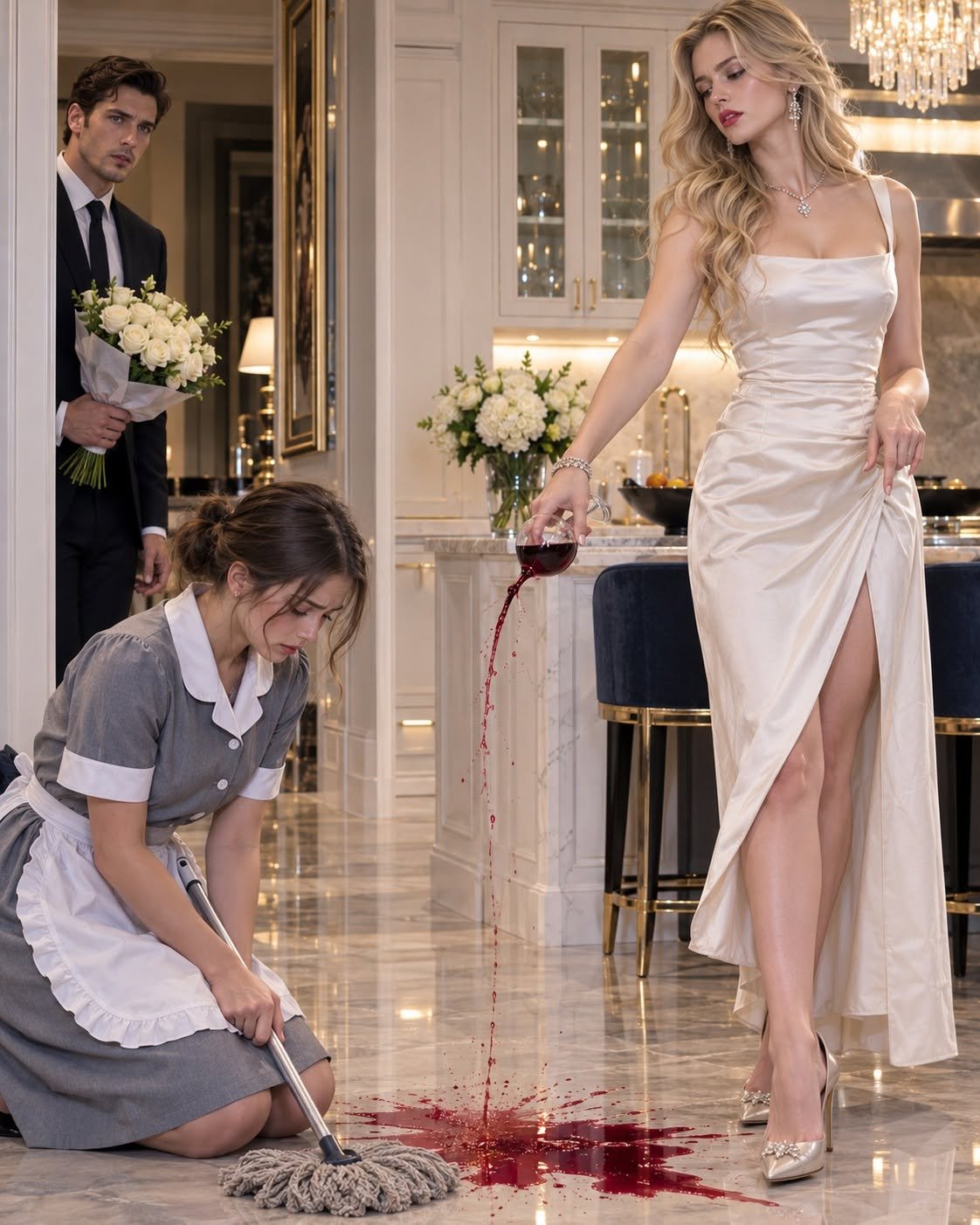 Três semanas antes do casamento, ele chegou em casa mais cedo, carregando flores para surpreender a futura noiva
